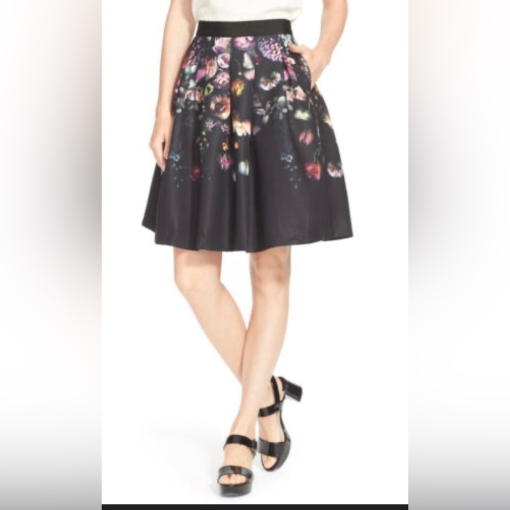 Ted Baker Black Floral Pattern Skirt new with tags